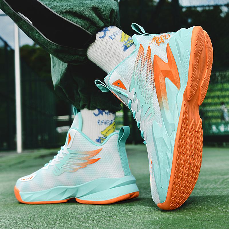 Basketball Shoes Youth Students Court Sports Shoes Shock Absorption Non-Slip Training Match Shoes