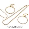 MamacitaSlay 316L Stainless Steel AAA Zircon Bracelet Necklace 18K Gold Plated Waterproof Jewelry Set Women's Luxury Jewelry