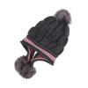 Elegant Fashion Winter Hat Gloves Set For Women With Warm Knit Beanie And Pompoms