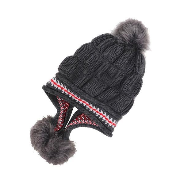 Elegant Fashion Winter Hat Gloves Set For Women With Warm Knit Beanie And Pompoms