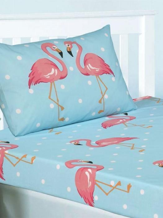 Bedding & Beyond Fifi Flamingo Fitted Sheet