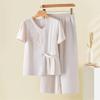 Xiaofu Mid-Aged Women's Embroidered Summer Two-Piece Set
