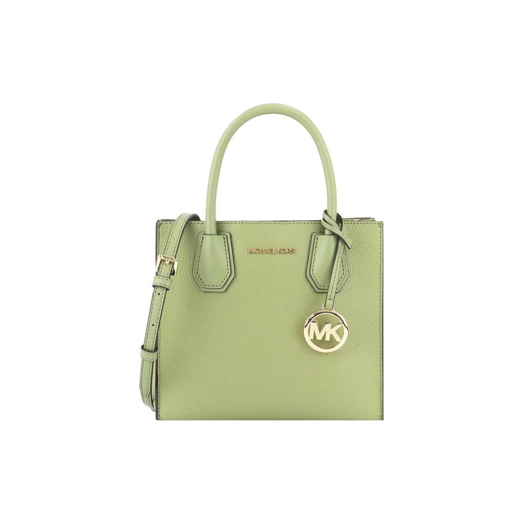 New MICHAEL KORS Mercer Litchi Grain Cow Leather Trunk Bag, Handbag, Shoulder Bag, Crossbody Bag Medium Women's Light Green 35S1GM9M2L-LIGHT-SAGE