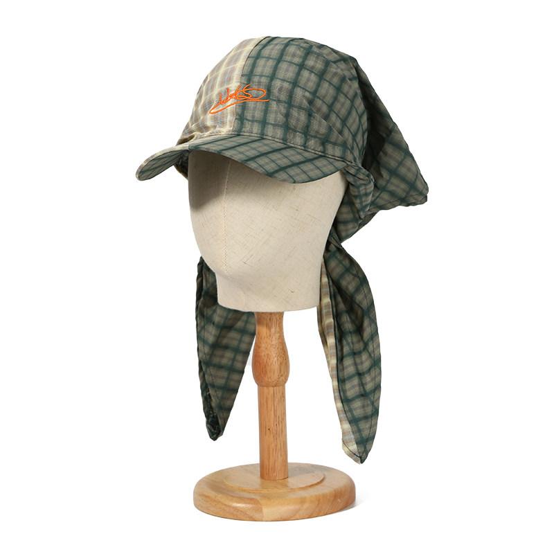 Street Style Karierte Farbblock Turbanmütze für Damen UV-Schutz Sonnenhut Skateboard Baseballkappe