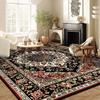 Red Black Vintage Persian Non-slip Fluffy Rug Decoration Locker Room Stain Resistant Mat Large Area Short Velvet Sofa Carpets