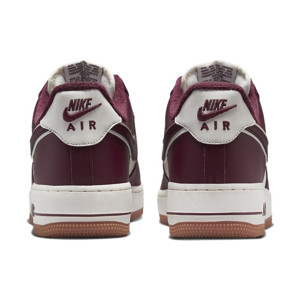 Nike Air Force 1 07 LV8 College Pack - Night Maroon Men Sneakers Red Sail Gum-Medium-Brown DQ7659-102