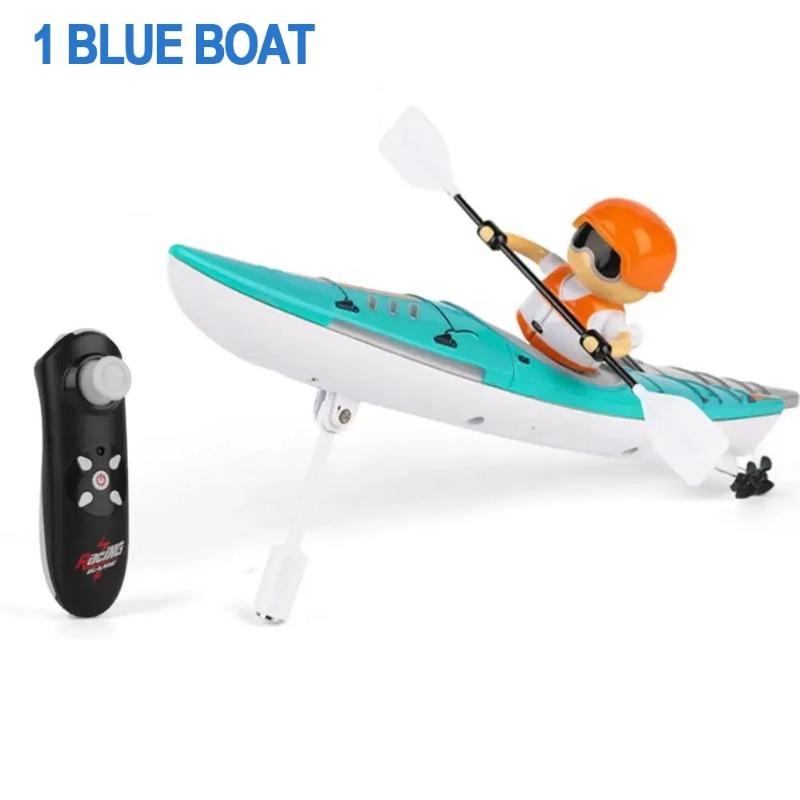Rc Boat Kayak Racing Ship 2.4G Remote Control Rowing Boat Paddling Water Competition Games Summer Outdoor Toy for Boys Kids Gift