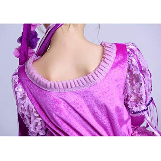 Rapunzel Princess Kids Purple [MANAMANA] Children's Dress, Dress, Tiara, Stick, 3-Piece Set, Costume, Purple, Girls, 130, 130cm,