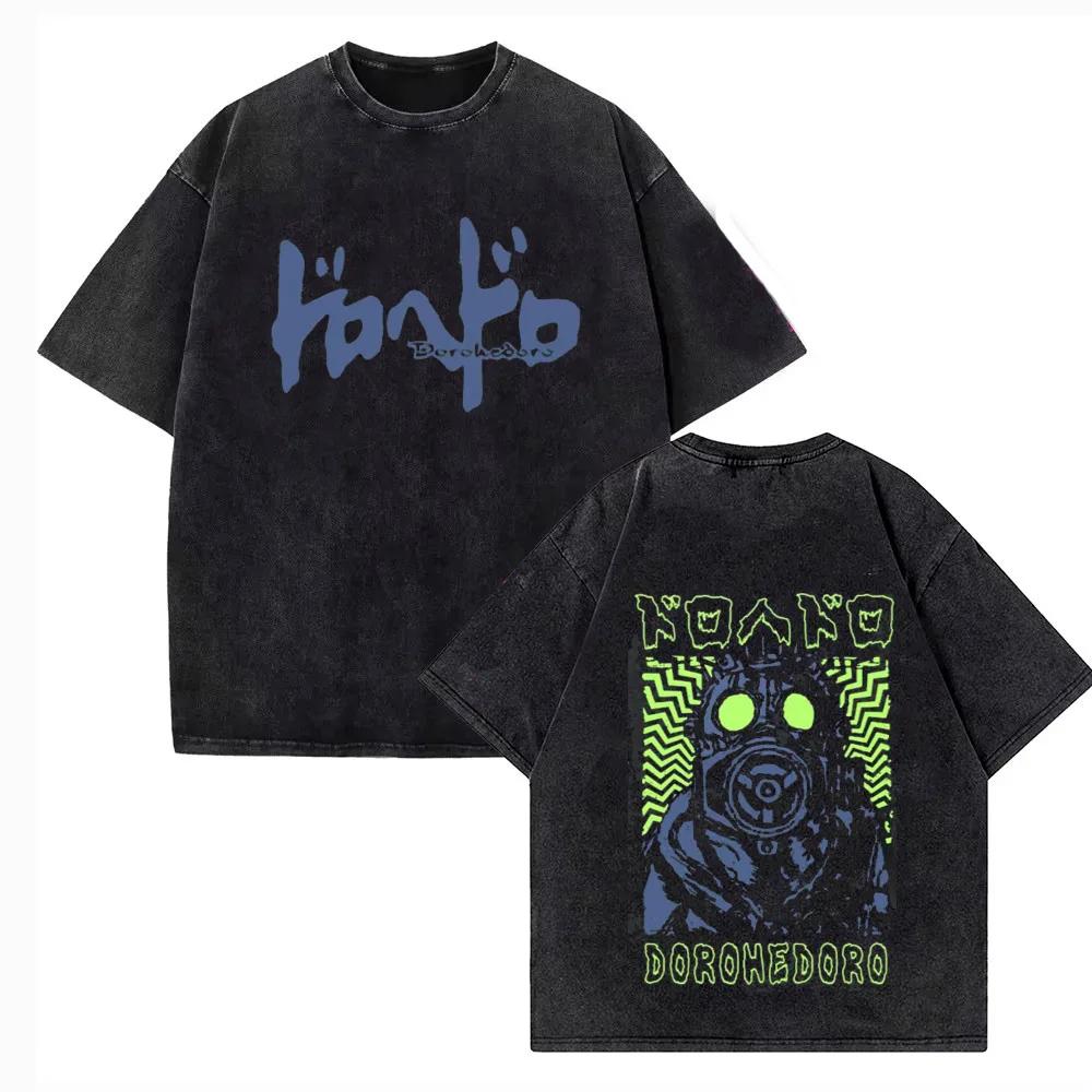 

High Quality Cotton Dorohedoro Kaiman Washed Vintage T Shirt Men Manga T-shirt Men s Hip Hop Short Sleeve Tee Streetwear XL