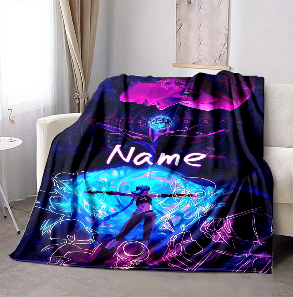Custom Name Blue Eyes Connection Flannel Blanket Throw Blanket Soft Warm Sofa Bed Home Decor Unique Gift