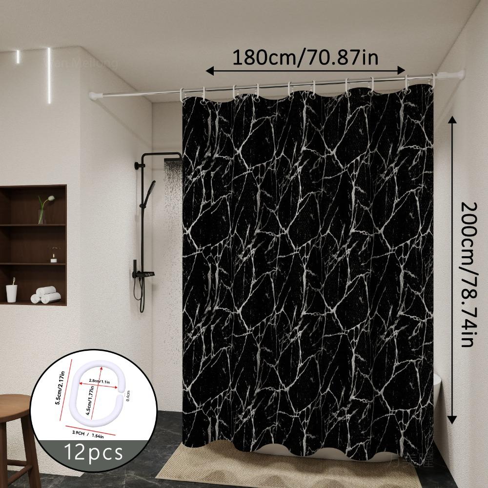 Tenda da Doccia Impermeabile per Bagno Tende da Vasca da Bagno Facili da Pulire e Pulire con Panno Tende da Doccia in PEVA Tenda Marmo con Ganci