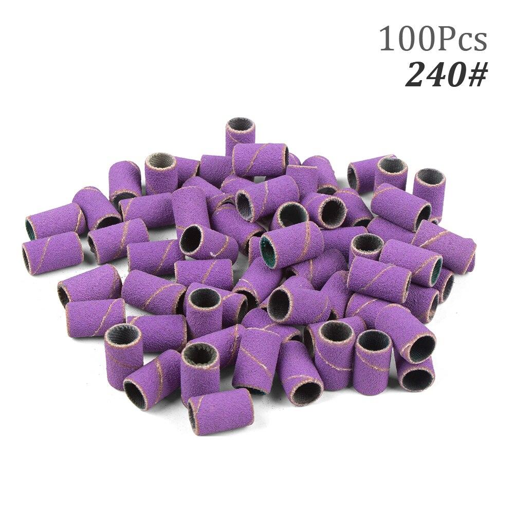 100pcs Nail Drill Bits Sanding Bands for Nail Drill File Grinder Sander Band Set for Acrylic Nails Gel Removing Pedicure Tool