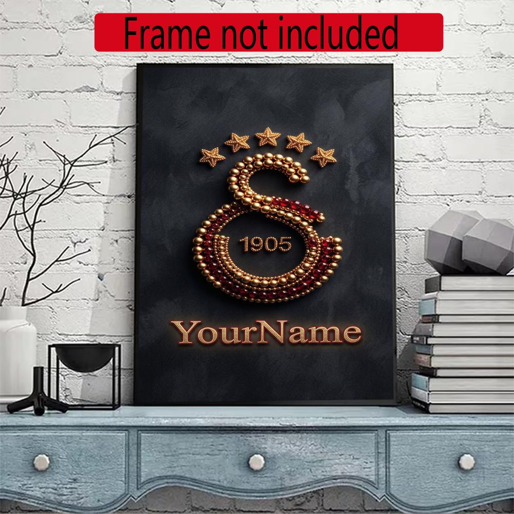 Galatasaray Customize Your Name Diamond Painting Round Diamond Diy Frameless Holiday Artwork Suitable For Home Office Wall Decoration