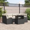 7-piece Garden Sofa Set with Cushions Black Poly Rattan 3357310