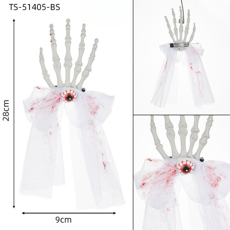 Halloween Veil Black Veil Day of The Dead Terrifying Eyeball Headwear Rose Hairband Blood Veil