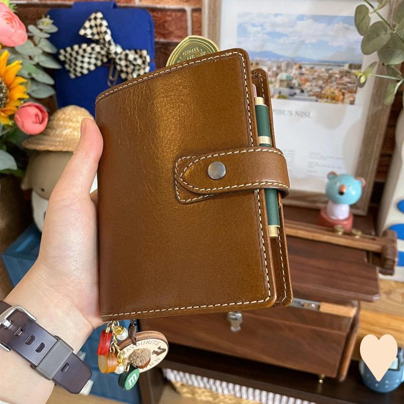 Leather Handbook Loose-leaf Shell, Removable High-value Loose-leaf Shell, Portable Diary Shell for Carry-on Pockets