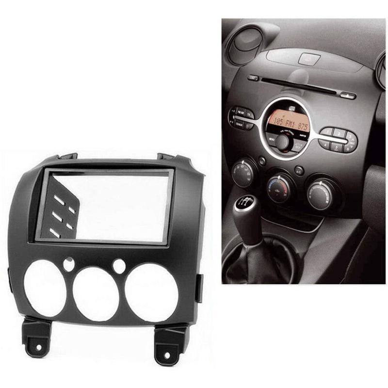 New!DVD Frame Audio Fitting Adaptor Dash Trim Facia Panel Stereo Radio Dash Trim For Mazda 2 2010 Demio 2007+ Black 178 102mm