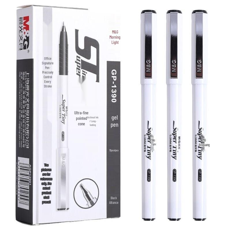 M&G GP1390 0.5mm Black Needle Tip Gel Pens, 24-Pack