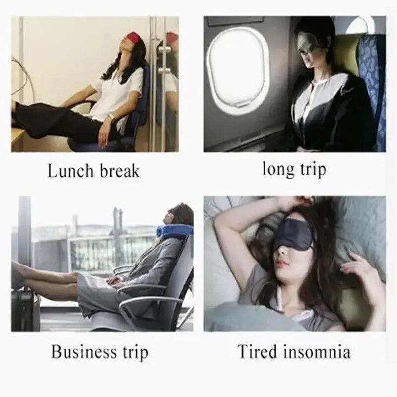 2pcs Simulation Silk Blackout Eye Mask Breathable Travel Lunchtime Satin Eye Mask Sleep Sleep Eye Mask