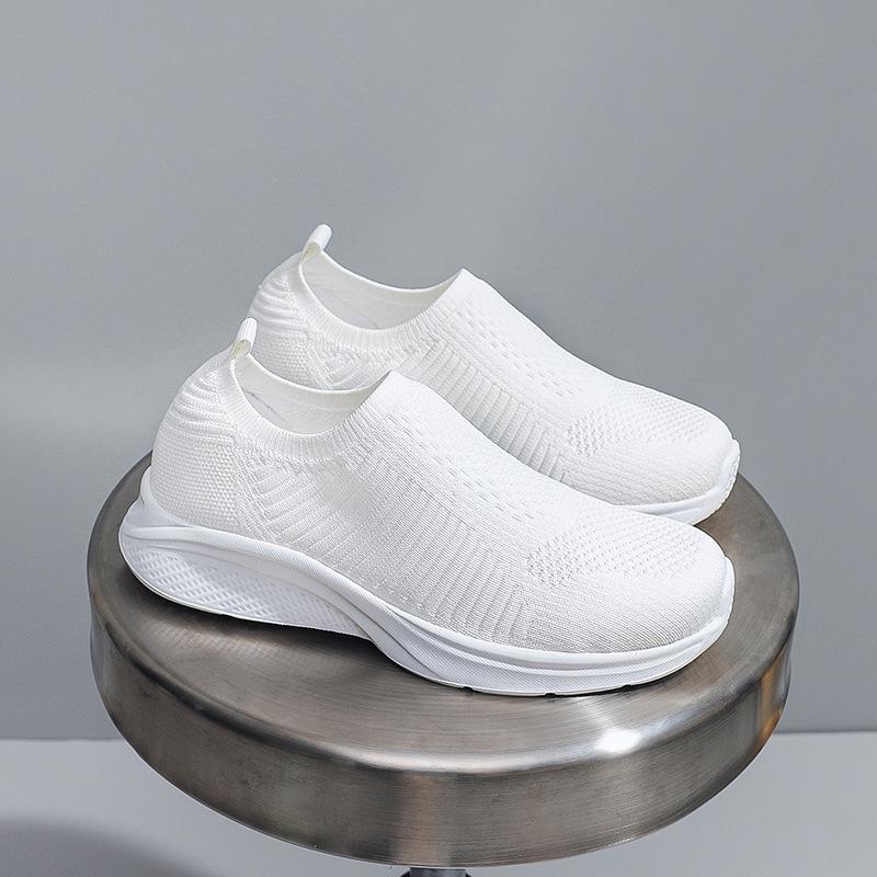 Women's Shoes Spring and Summer Thin New Lazy Shoes Soft Sole Fly-woven Breathable Mesh Casual Running Shoes