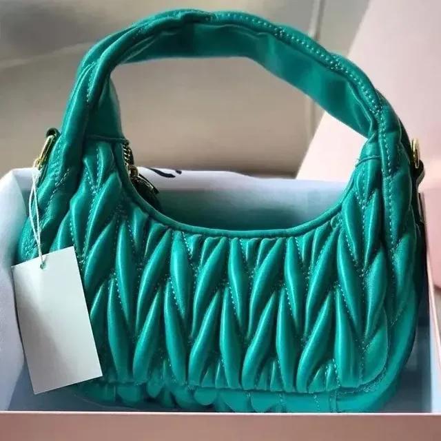 Women's Tote Leather Embossed Pleats Designer Crossbody Bag Party Trend Casual Women's Shoulder Bag