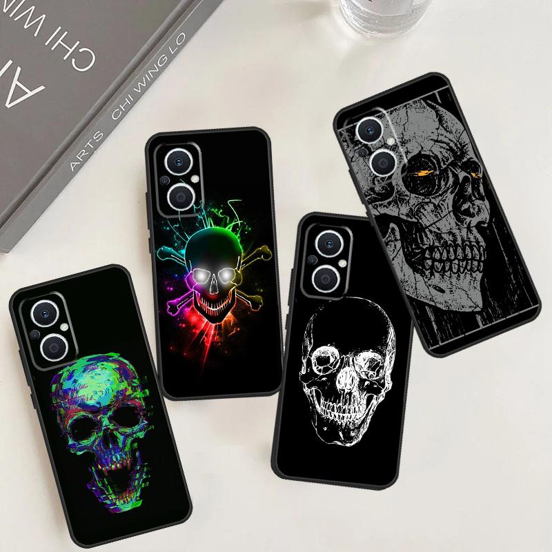 Cool Spooky Skull Face Case For OPPO Reno 5 Lite 8 4 6 7 10 Pro 4Z 5Z 8T OPPO Find X6 X5 Pro X2 Neo X3 Lite Cover