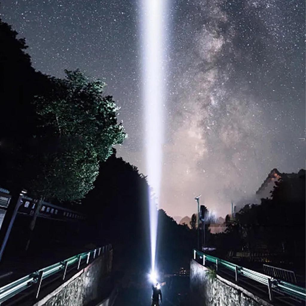 Telescopic Focus Flashlight XHP160 LED Super Bright Flashlight for Camping Hiking Biking