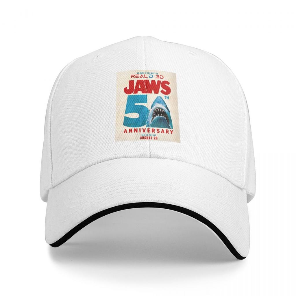 Unisex Baseball Hats Jaws 50th Anniversary Logo Movie Outdoor Streetwear Summer Sports Baseball Caps Hip Hop Cap Casquette Hats