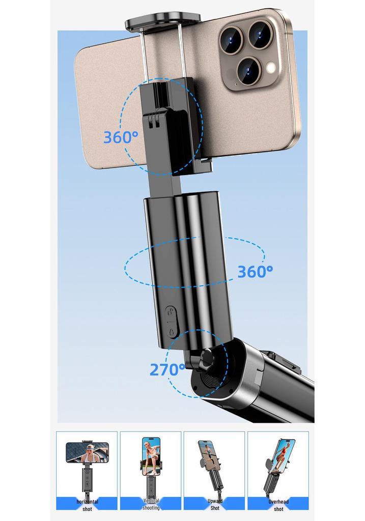 Smart Bluetooth Selfie Stick CL18 with Integrated Gimbal & Face Tracking for Live Streaming
