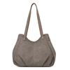 Lässige Canvas-Tragetasche mit gefaltetem Frontdesign Lange Schultergurte Große Kapazität Shopper-Tasche für den täglichen Gebrauch