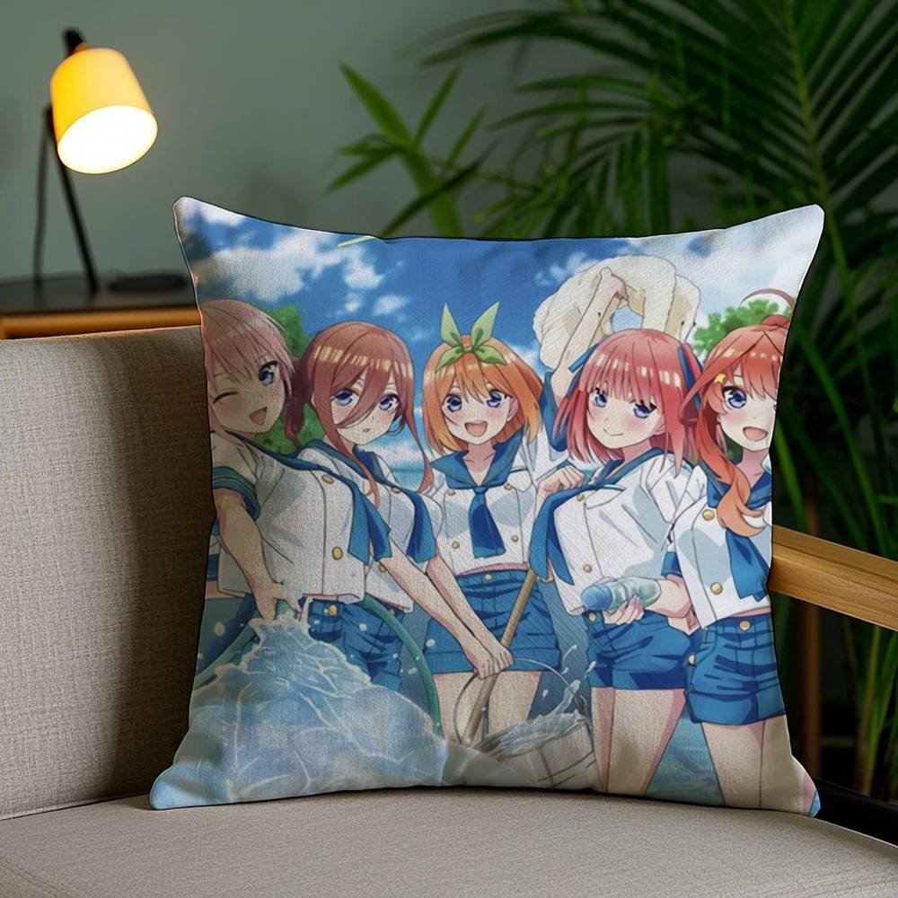 Pillow Case The Q-Quintessential Quintuplets Sofa Short Plush Double-sided HD Printing Room Home Office Gift Cushion Cover