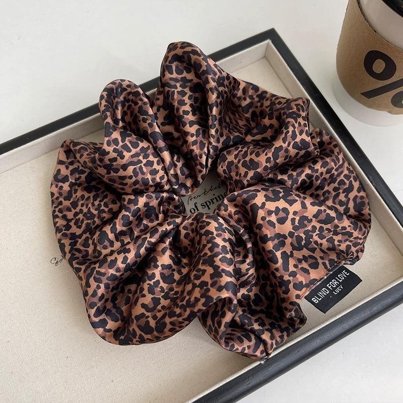 

Большой кожаный большой кишечник резинка для волос леопардовый принт ретро резинка для волос резинка для волос и аксессуар для волос Leopard print hair band