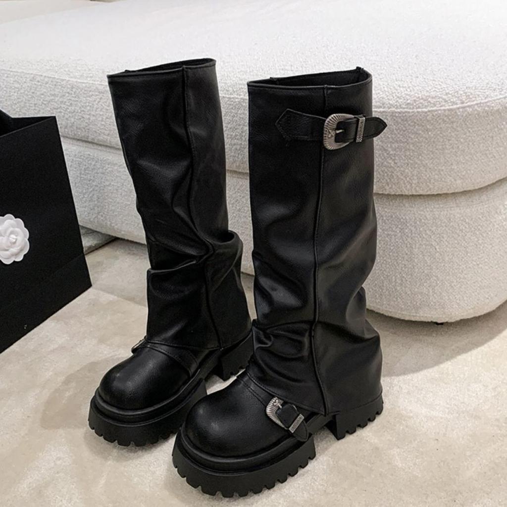 Brown Versatile Platform Height Increasing Martin Boots Women's Fall/Winter 2025 New Vintage Maillard Medium Boots