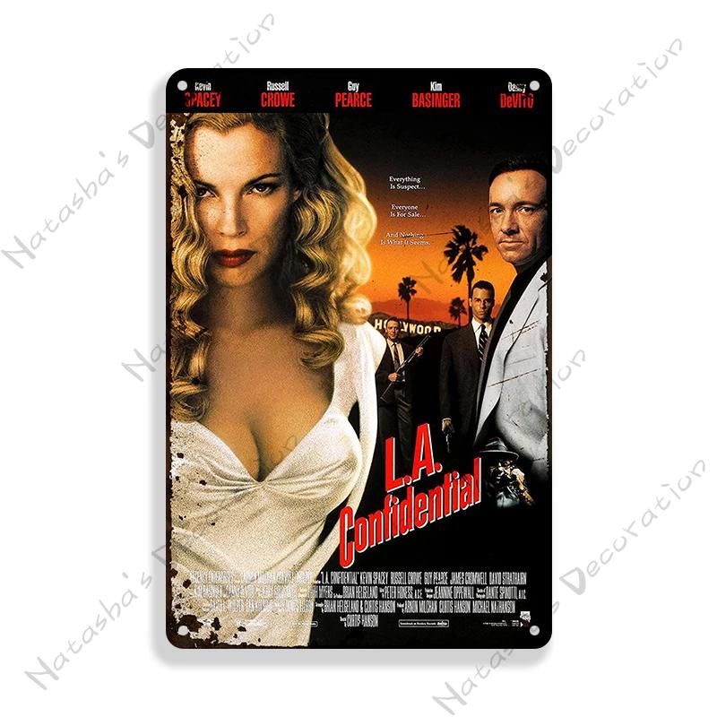 Classic Movie Sign L.A. Confidential Retro Meta Sign Rusty Metal Poster Home Bar Pub Decorative Sign Wall Decoration Wall Decor