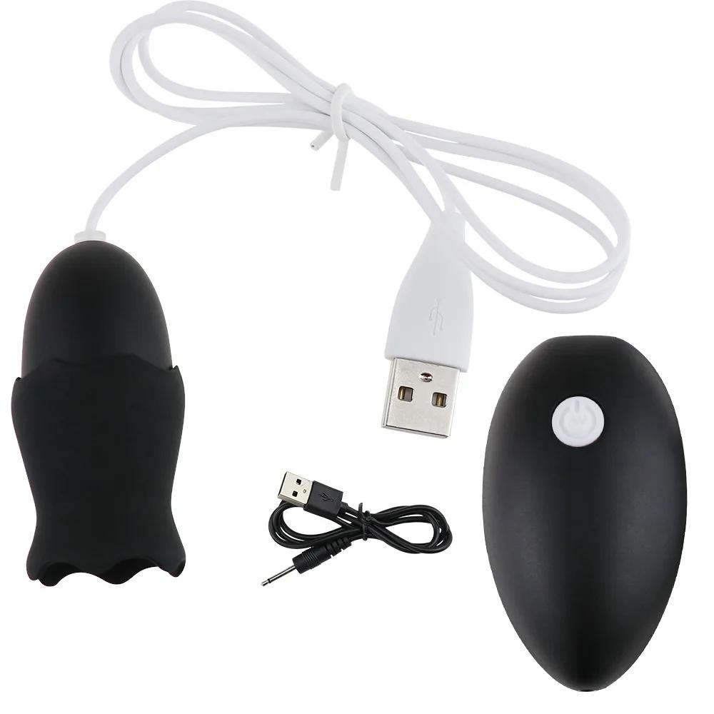 Vibrating Egg Sex Toys for Women G Spot Nipple Clitoris Stimulator Massager Vibrator Tongue Licking Jump Egg with Mouse Charging