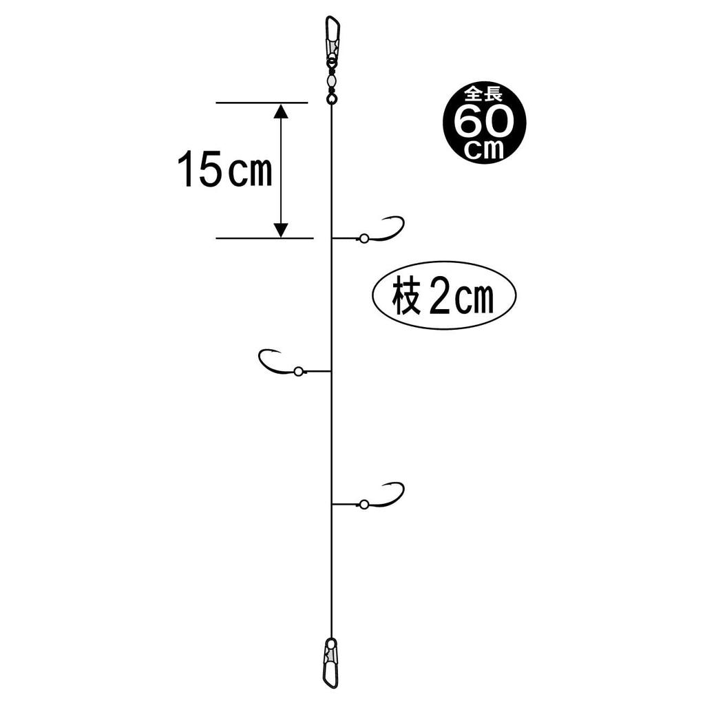 Gamakatsu Small Sweetfish Rigging Small Horse Mackerel Platinum 3 Pieces