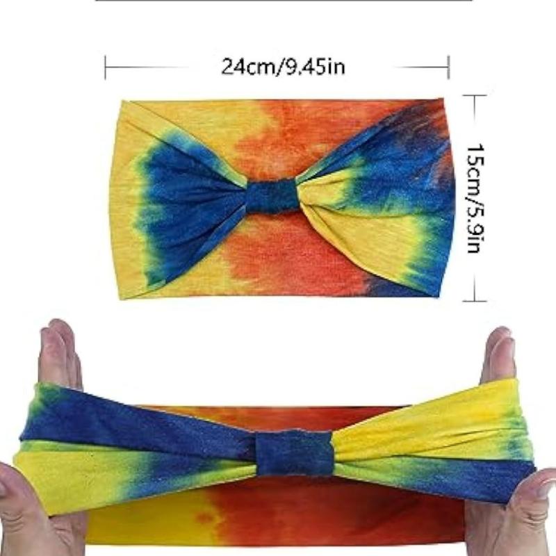 Bandă de Păr Tie-dye Sport Alergare Boemă Spălare Față Machiaj Păr Cruce Bandă de Păr cu Bor Lat Femeie [
