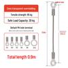 Transparent PVC Coated Stainless Steel Wire Rope with Fish Eye Terminal, 1.5mm~3mm Thick Anti-Fall Lighting Hanging Rope.