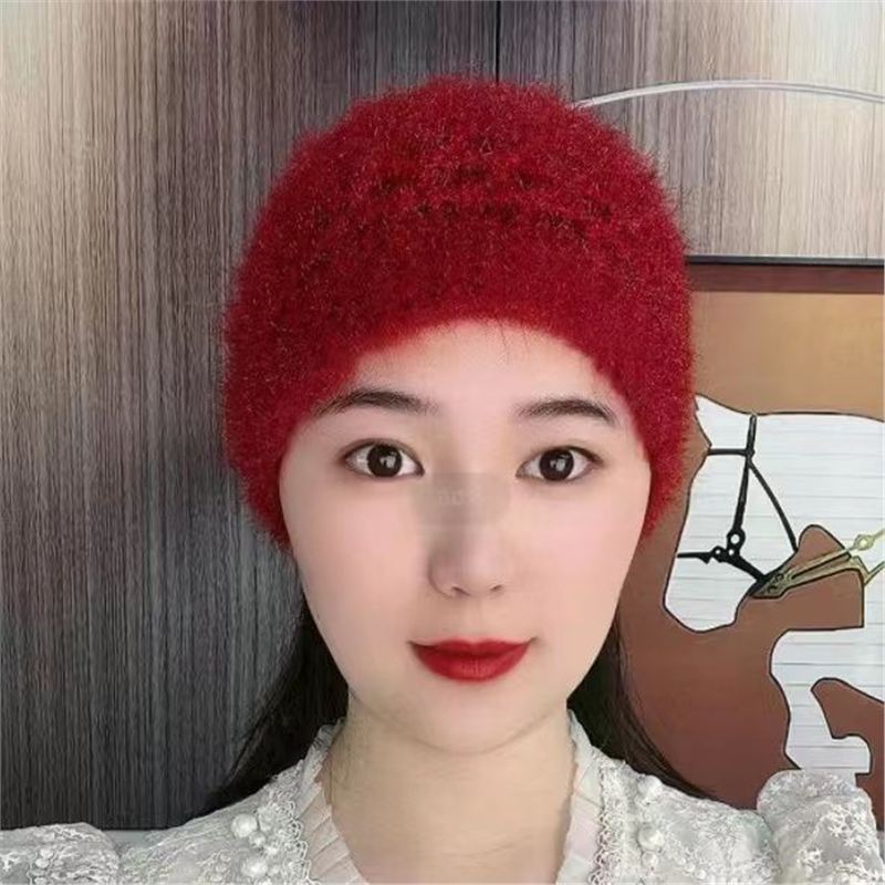 New knitted hat wool warm headgear winter covering artifact knitted headband headscarf scarf