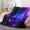 Purple Blue Galaxy Nebula Flannel Throw Blanket Dark Starry Sky Universe Space Sofa Blanket