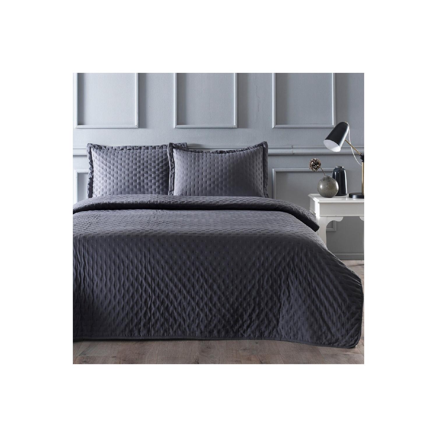 

Gardenia Single Bedspread Set Anthracite