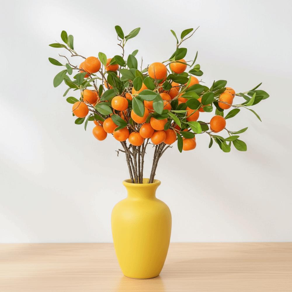 Faux Orange Artificial Orange Branch Green Leaves Simulation Fruit Tree  Restaurant Hotel