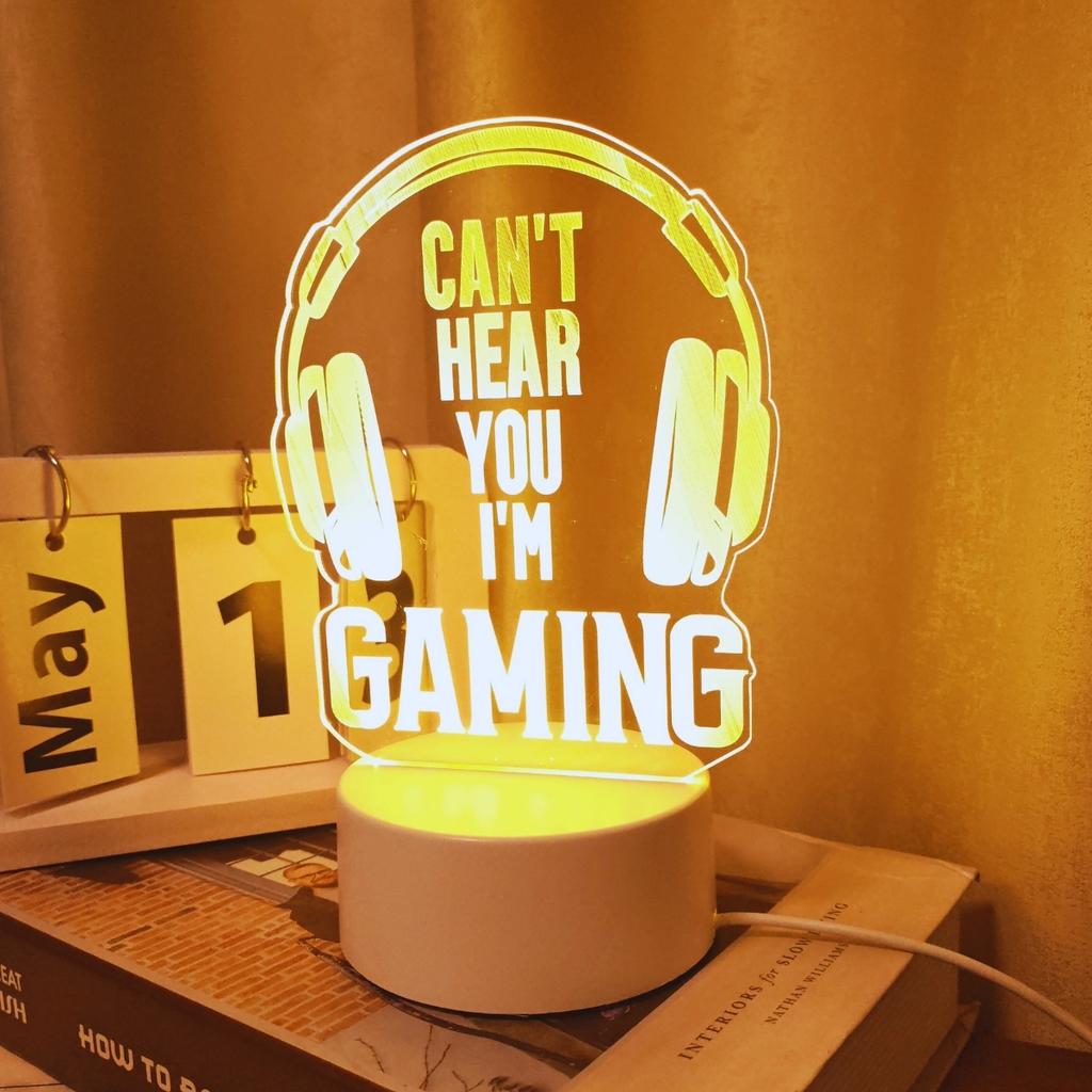 Game Headset 3D Night Light, USB Powered, Used for Game Room Decoration, Christmas, Birthday Decoration Lights