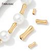 14K Gold Plated Brass Bone Shape Tube Beads,Supplies For Jewelry,Separators Spacer Beads For DIY Bracelet Making Accessories