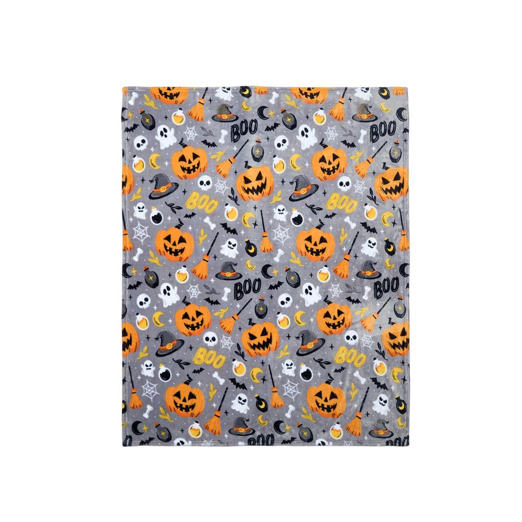 Halloween Kasteteppe Heks Mykt Plysj Koselig Flanell Halloween Teppe Dekorasjon For Fest Sofa Seng Stue