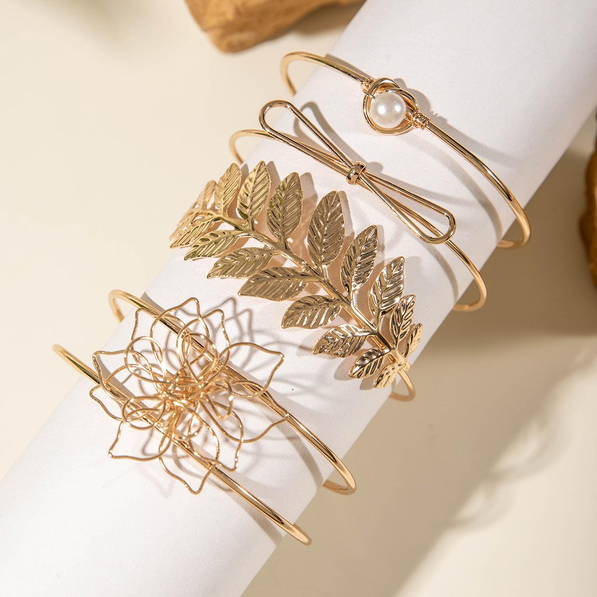 Геометрический плетеный металлический браслет легкая роскошь многослойный составной браслет для женщин