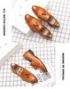 Men's Pointed Toe Slip-on Leather Brogue Shoes - Korean Style Formal/Casual