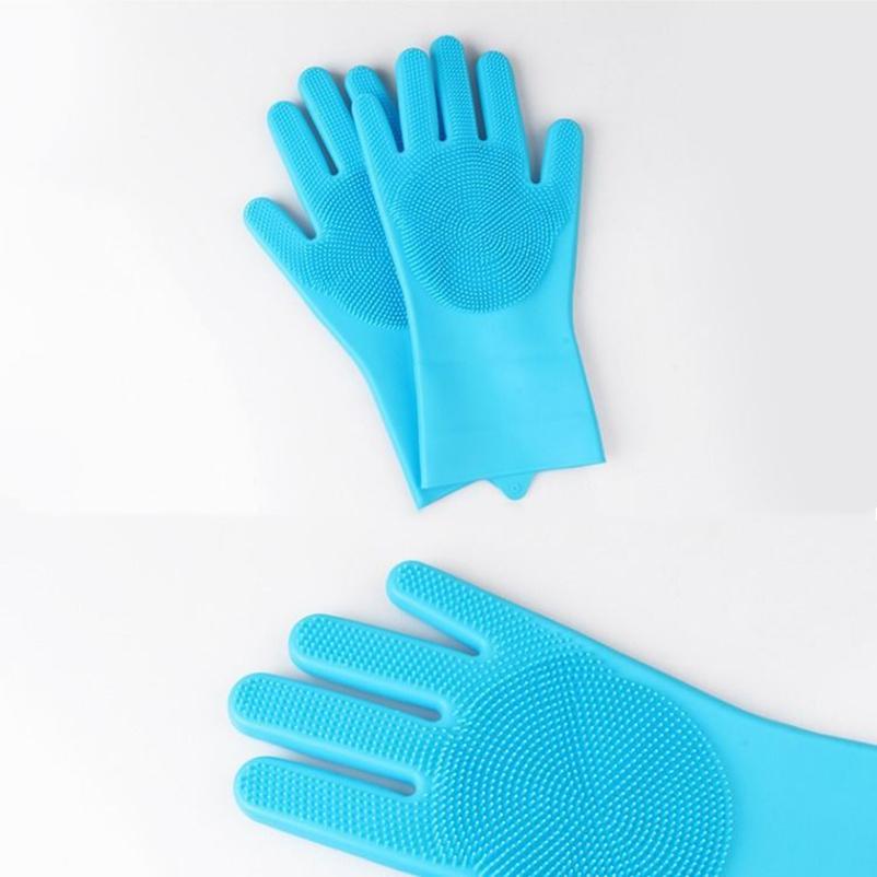 Pet cleaning supplies silicone hair removal gloves bathing gloves durable wear-resistant waterproof rubber gloves
