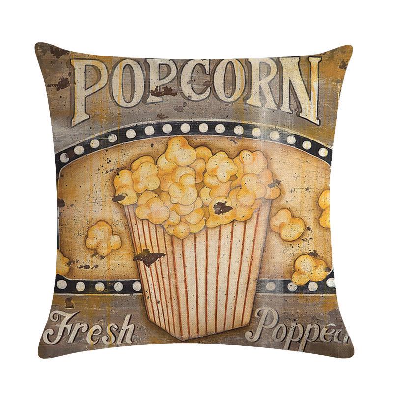 Oil Painting Moive Guitar Cushion Covers Art 45x45cm Cotton Linen Pillow Cover for Sofa Square Decorate Throw Pillow Cover
