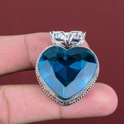 Faceted Indicolite Pendant Gemstone Vintage Pendant Unique Design Jewelry 925 Sterling Silver Pendant Handmade Amazing Pendant Gifts for Mom